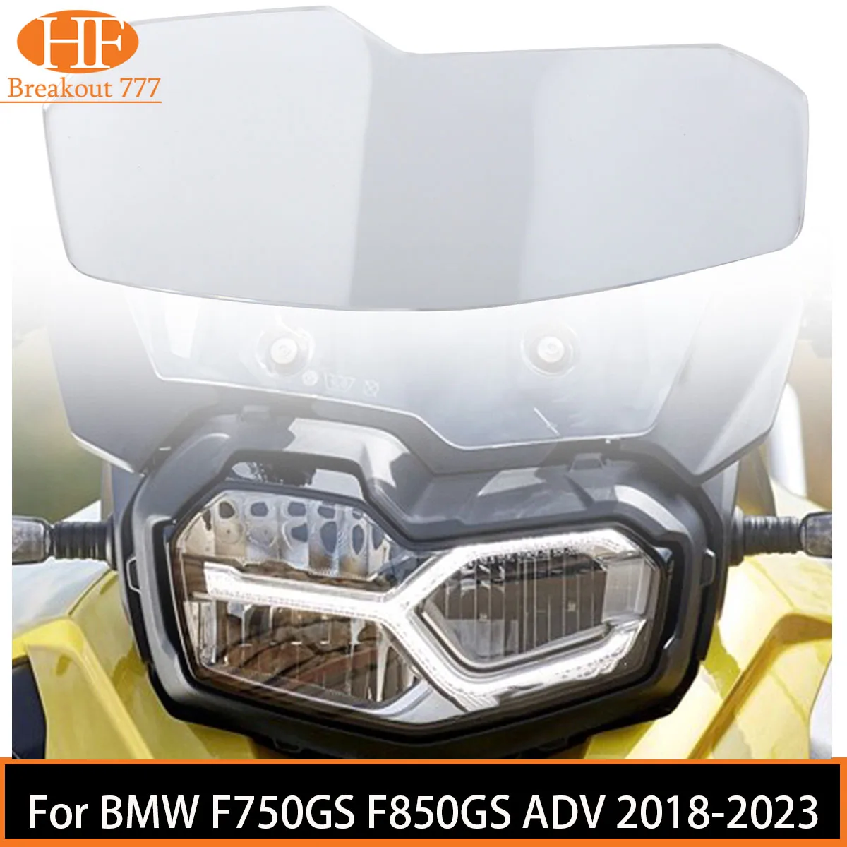 Motorcycle Front Headlight Head Light Protector Cover Grill Shade Acrylic For BMW F750GS F850GS ADV 2018-2023