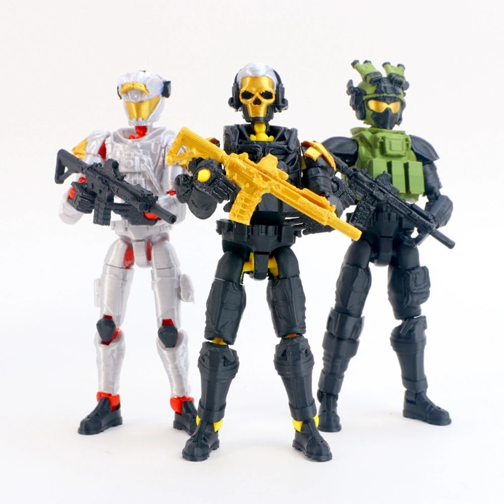 1pcs Dummy Action Figures Set 3D Printed Multi-jointed Movable Special Soldier Robot Model DIY Assembly Desktop Decor