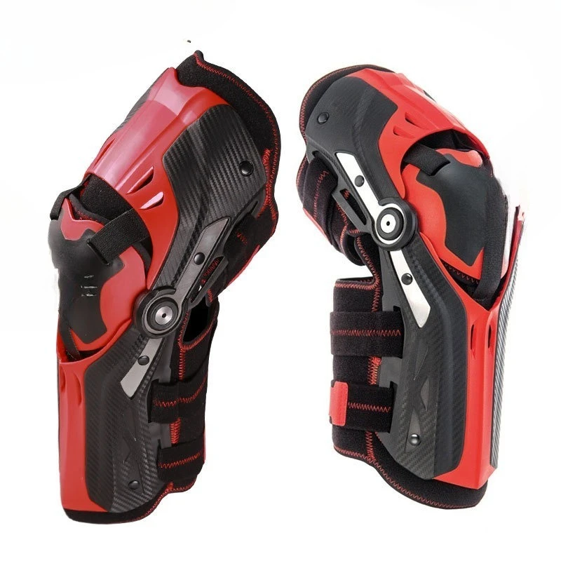 Mechanical leg knee pads, off-road motorcycle riding, movable shaft anti-drop protective gear
