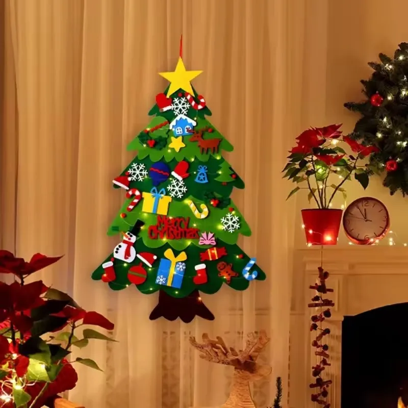 26/32PCS Christmas DIY Felt Christmas Tree Navidad New Year Christmas Ornament Santa Claus Parent Child Xmas Interactive Gift ﻿
