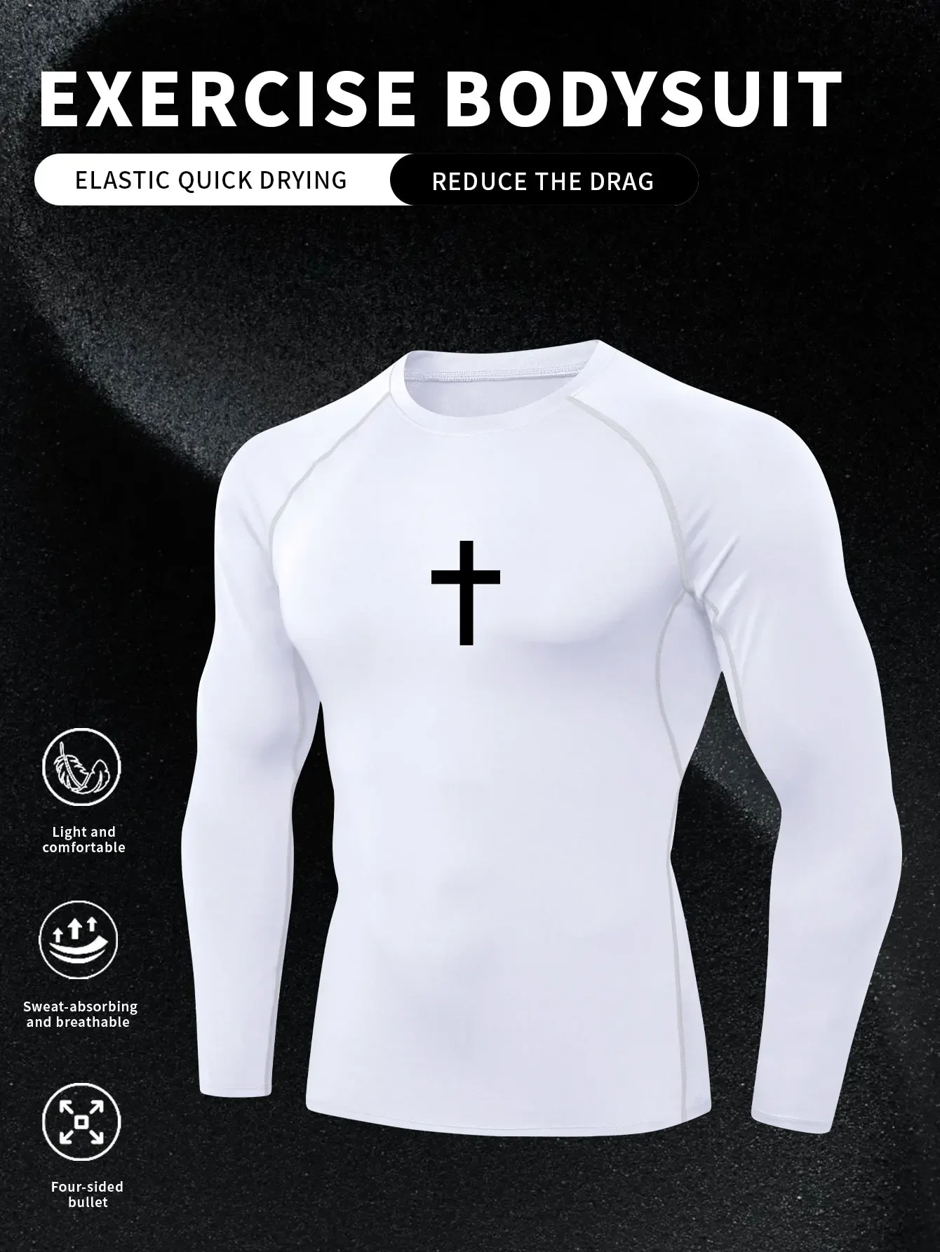 تي شيرت مطبوع بأكمام طويلة ثنائي الأبعاد، ملابس رياضية ضيقة للتدريب على كرة السلة للخريف والشتاء #1