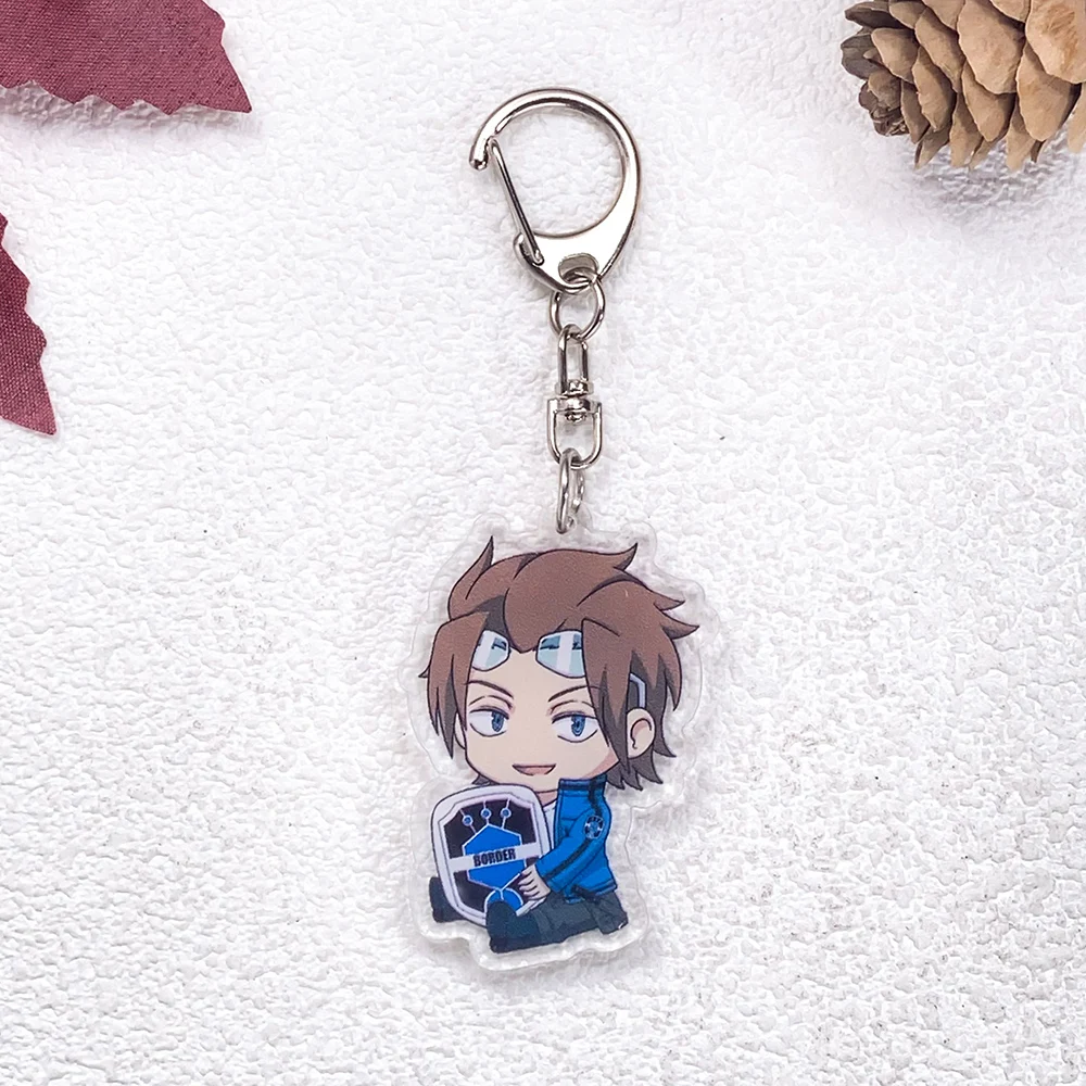 6Pcs Anime Characters World Trigger Car Keychain Accessories Acrylic Cute Charms Pendant For Bag Key Holder Backpack Decoration