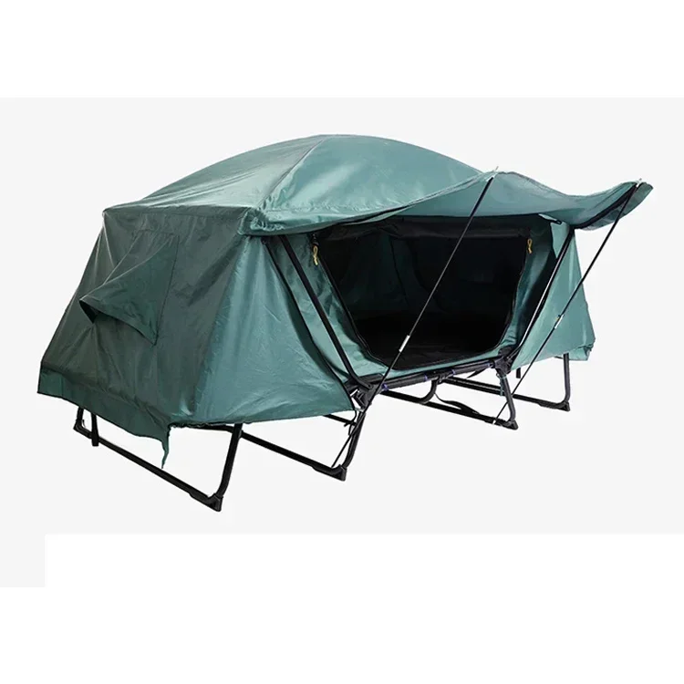 

Two-in-one outdoor camping folding single tent marching bed portable rainproof fishing tent