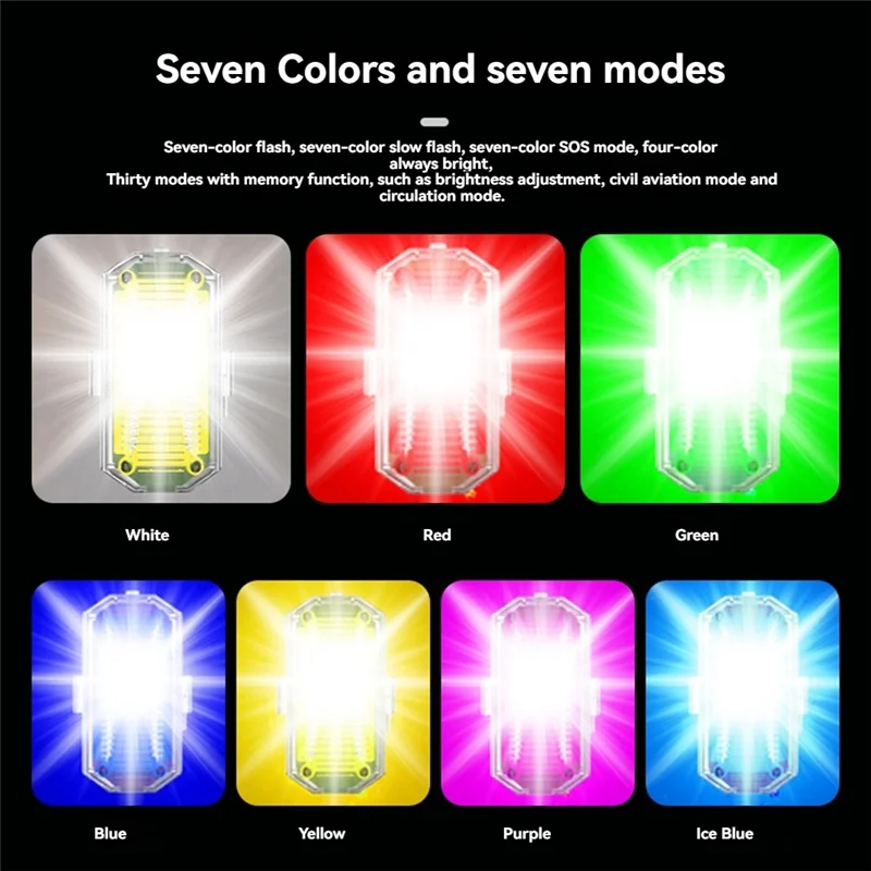 B44C Wireless LED Drone Strobe Light For Motorcycle Car Bike 2.4G Remote Control Flash Warning Light Signal Light