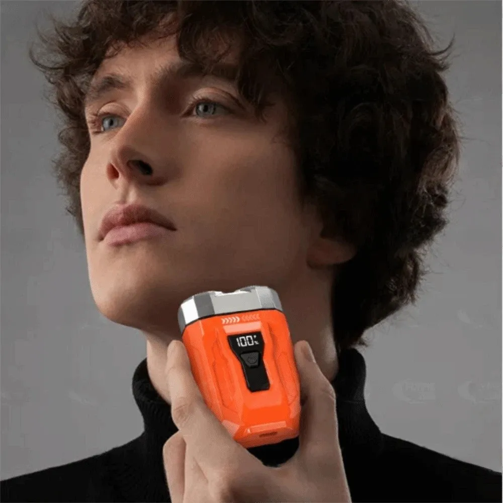 Convenient Dual-Head Electric Shaver Compact Digital Display Mini Shaver Pocket-Sized Lightweight Beard Trimmer Household Use