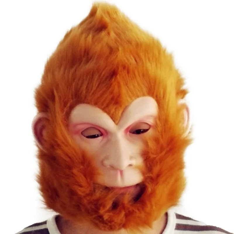 Journey West Sun Wukong Cosplay Mask Halloween Costume Party Golden Monkey Monk Cos Headgear Animal Head Cover Latex Mask