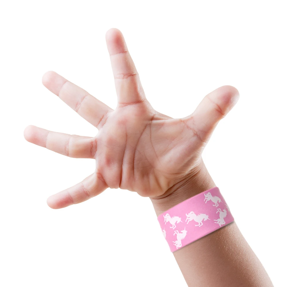 

Wrist Band Children's Wristband Slap Bracelets for Party Silicone Wristbands Running Unicorn Pink Toddler