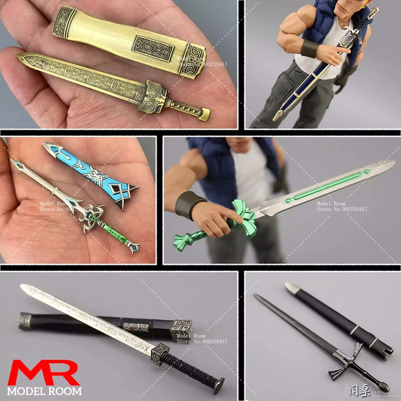 1/12 Scale Chinese Western Ancient Sword Sabre Weapon Model Scene Accessories Props Fit 6\'\' Soldier Action Figure Body Dolls