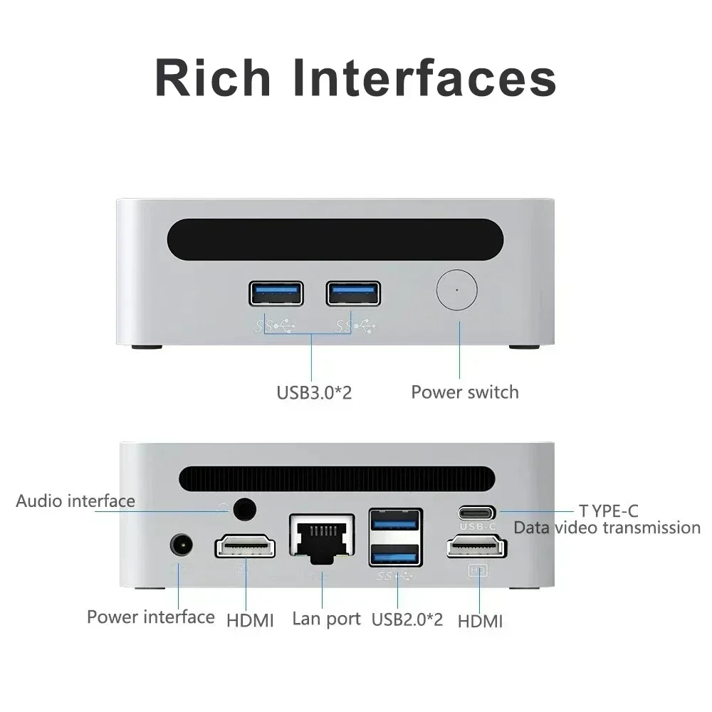 SZBOX R5 5500U R5 7530U / R7 4800H R7 5800H كمبيوتر صغير Windows 11 PRO DDR4 3200MHz NVME SSD WiFi 6 BT 5.2 كمبيوتر ثلاثي العرض