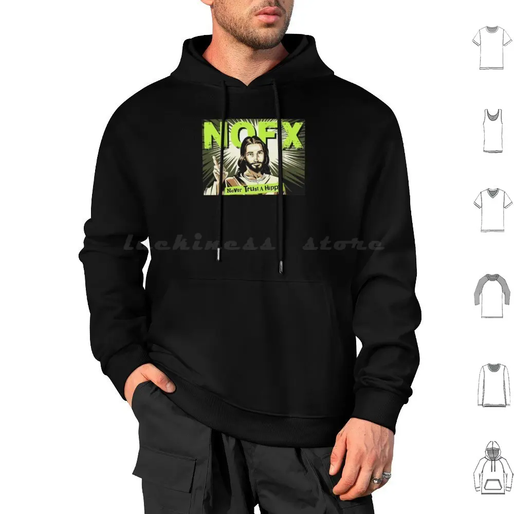 Never Trust A Hippy Sudadera con capucha de algodón de manga larga Nofx Nofx Punk Nofx Band Punk Band Linoleum Punk en Drúblico