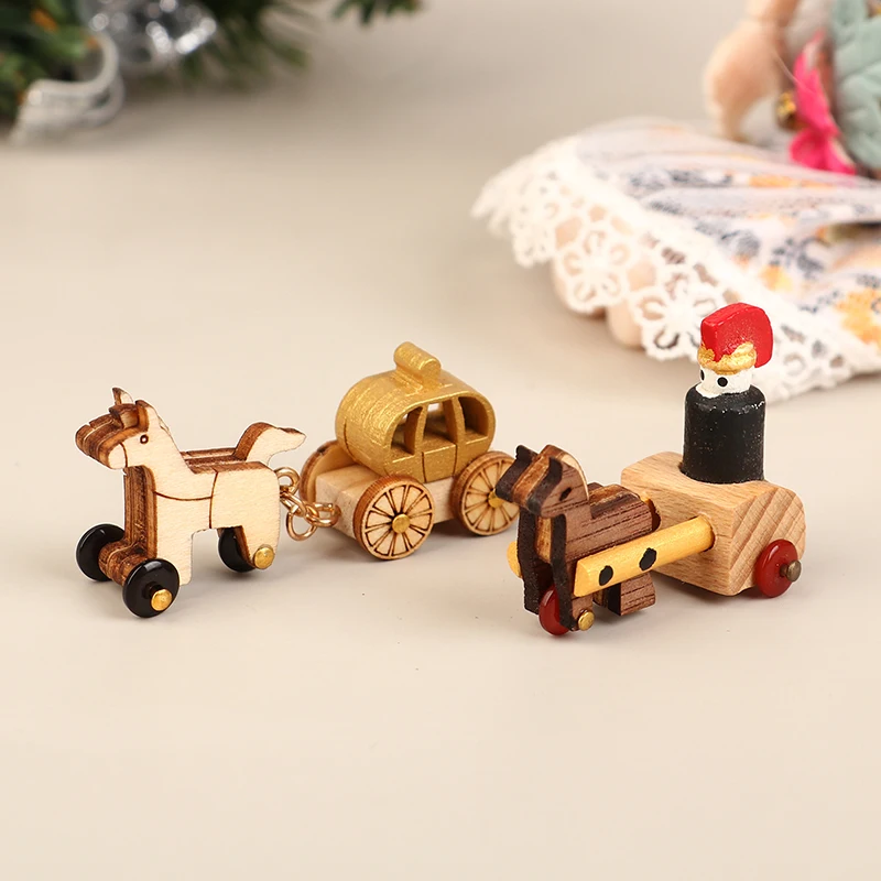 

Handmade Wooden Music Box DIY Car And Train Assembly Accessories Doll House Decoration