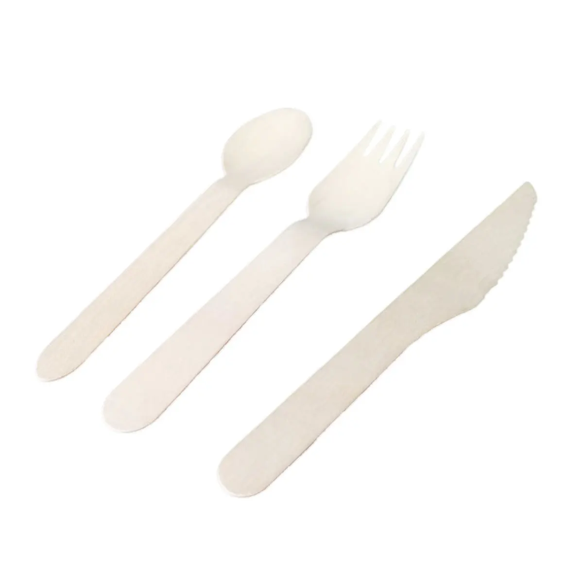 

12 Set Wooden Cutlery Disposable Spoon Fork Knife Bamboo Tableware Rustic Kitchen Tools Non Toxic Eco Utensils
