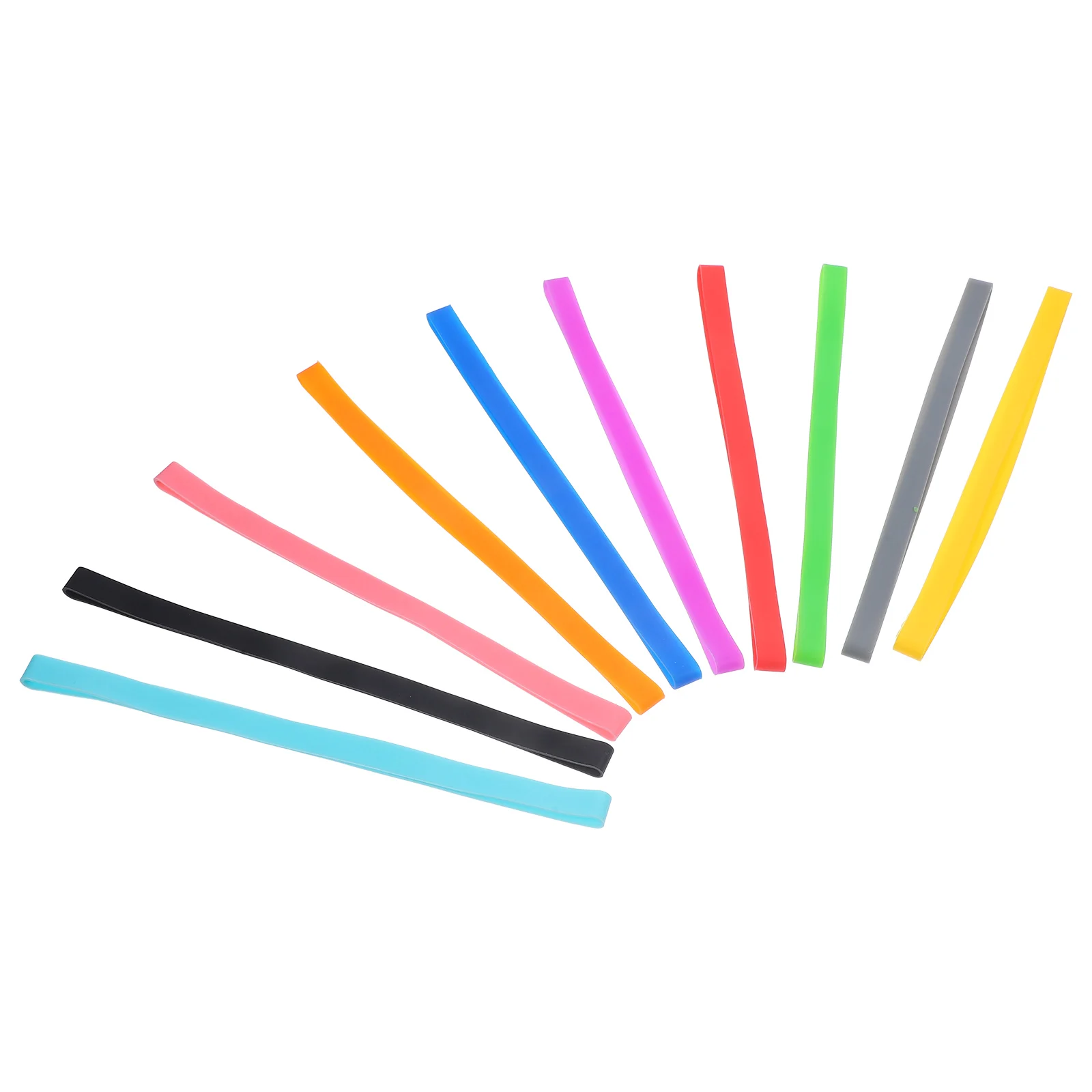 

10 Silicone Straps 20x1cm Elastic Bands Heavy Duty Cable Ties Assorted Colors Rubber Band Practical Straps