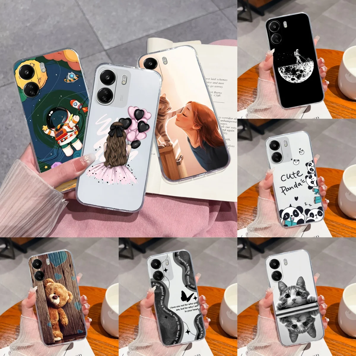 For Xiaomi Redmi 13C 4G 13C 5G Case Cute Crocodile Panda Clear Silicone Soft TPU Shockproof For Redmi13C 4G Redmi13C 5G Shell