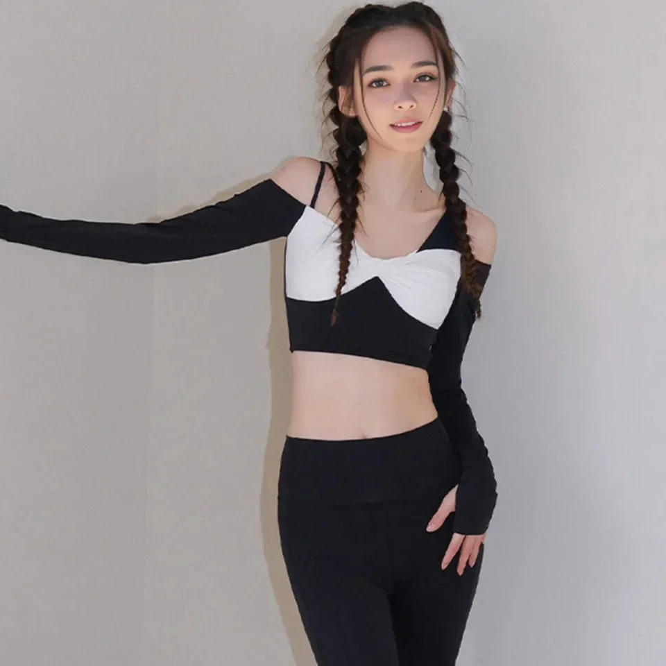 High Quality Latin Dance Top for Women Long Sleeve Bow Halter T-shirt for Girls Cha Cha Samba Dance Training Clothes Gym Top