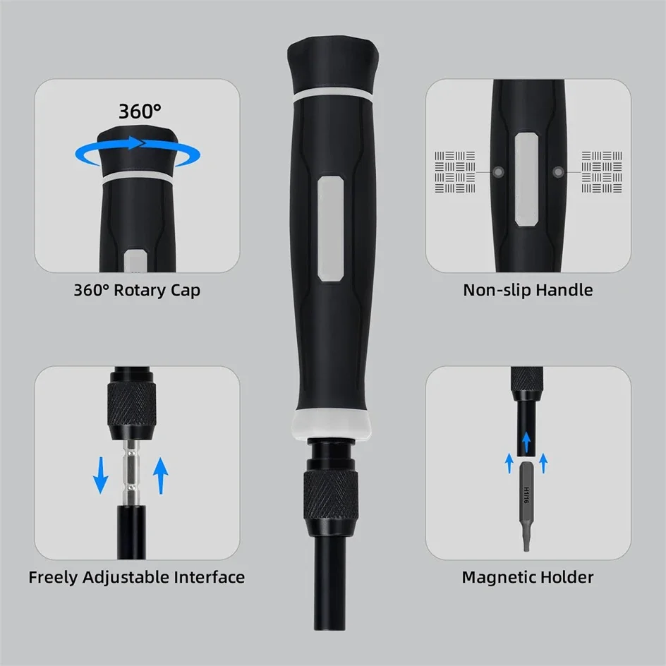 152-in-1 Magnetisches Präzisions-Schraubendreher-Set mit Hex- und Phillips-Magnetbits für iPhone, PC, professionelle Reparatur, Handwerkzeug-Schraubendreher – Detail 16