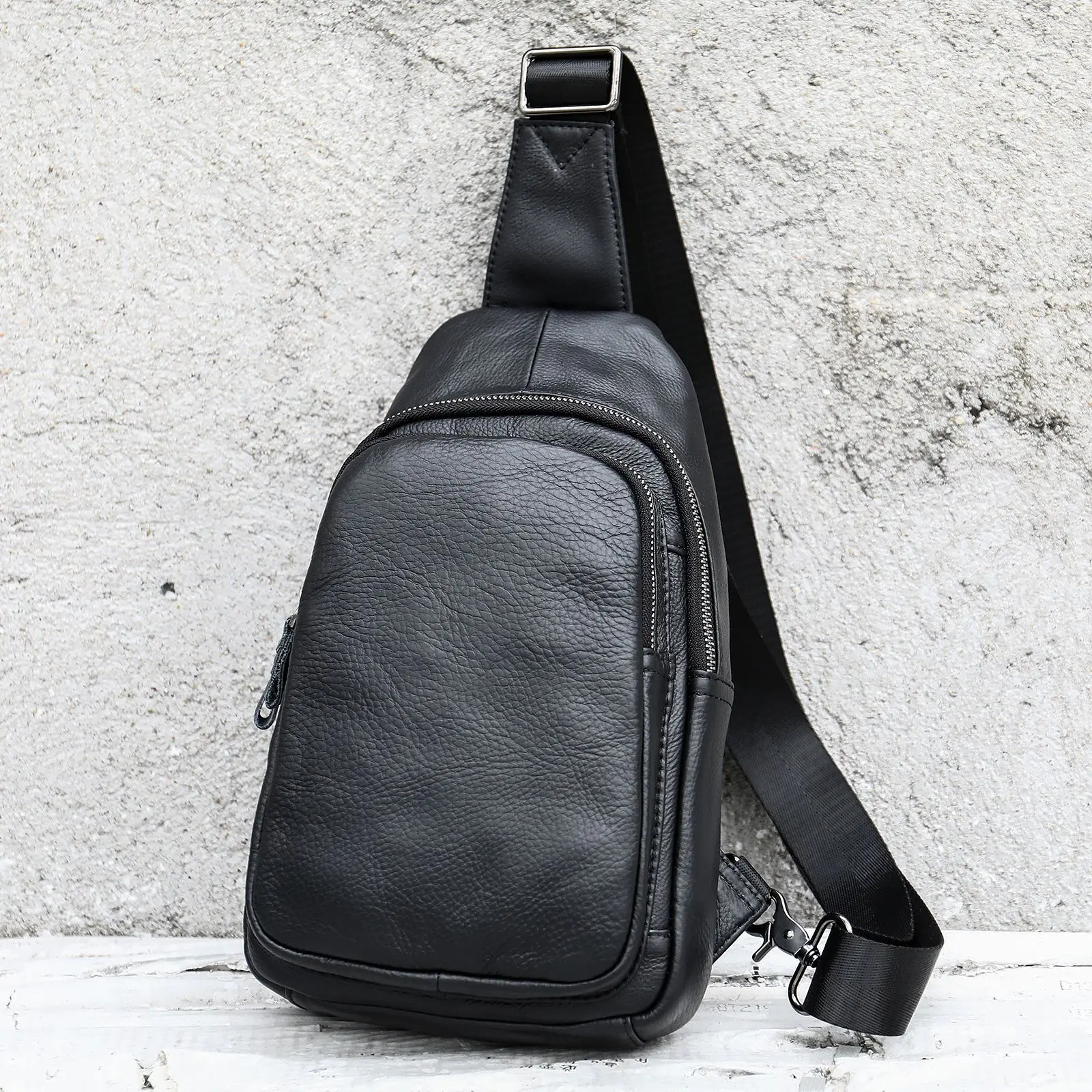 Summer New Arrivals Men Chest Bag Genuine Leather Soft Cowhide Leather Chest Pack Crossbody Male Bags Black Coffee Sling Bag