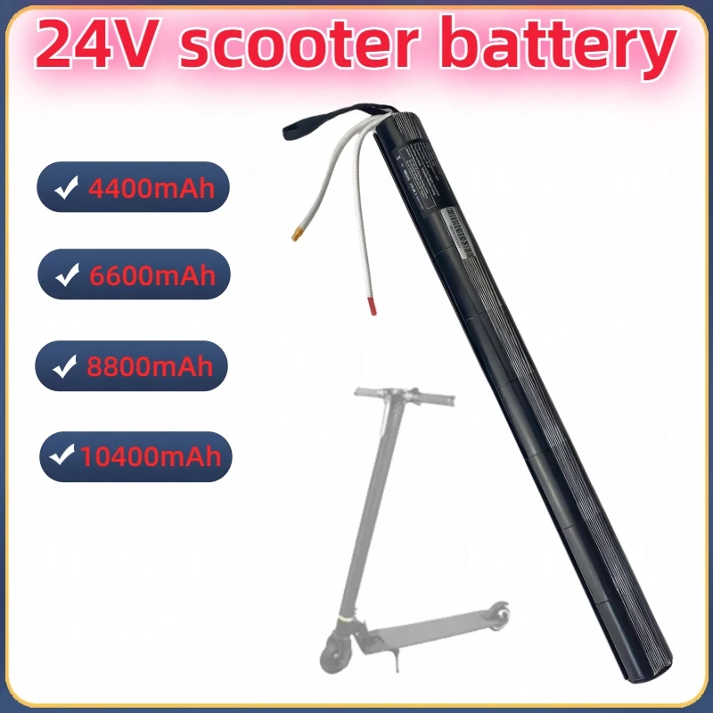 

100% New 24V 4.4/6.6/8.8/10.4ah 18650 Lithium Battery Pack With BMS For Carbon Fiber Scooter