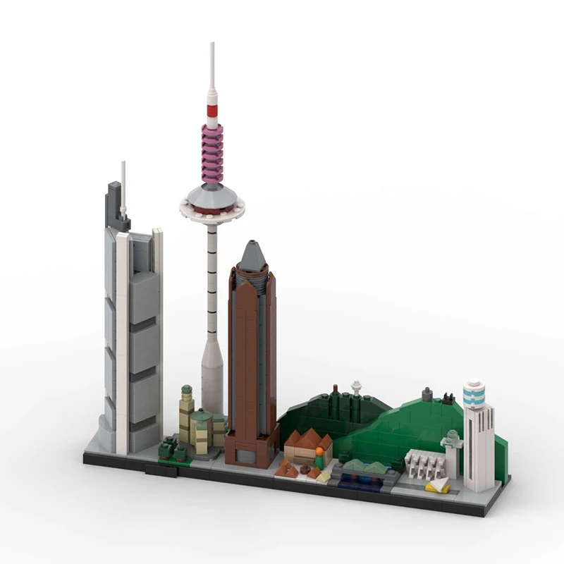 German Urban Architecture Frankfurt Tower MOC Frankfurt Am Main City Skyline Model Kid Adult Collection Building Blocks Toy Gift