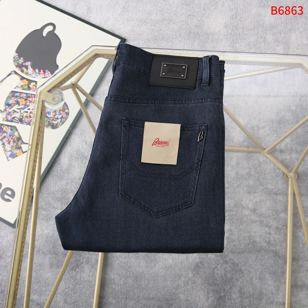 BILLIONAIRE BLSK CPRT Jeans katun tipis pria 2025 musim semi musim panas kasual baru bordir bernapas luar ruangan ukuran besar 30-40 celana