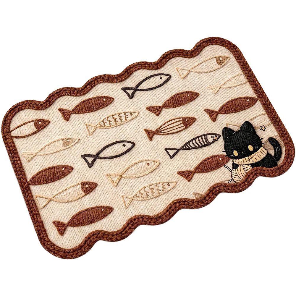 Non Slip Absorbent Bath Mat Cartoon Geometric Pattern Washable Bathroom Rug Quick Dry Floor Mat For Home Bathroom Bath Mats