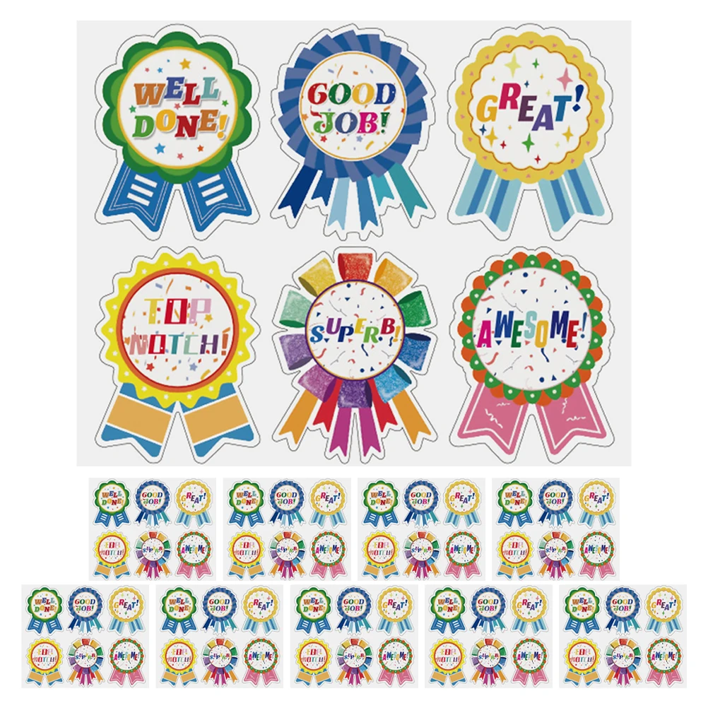 

10 Pieces/1 Medal Reward Stickers Label Handbook Birthday Party Coated Paper Holiday Child 's Inspirational