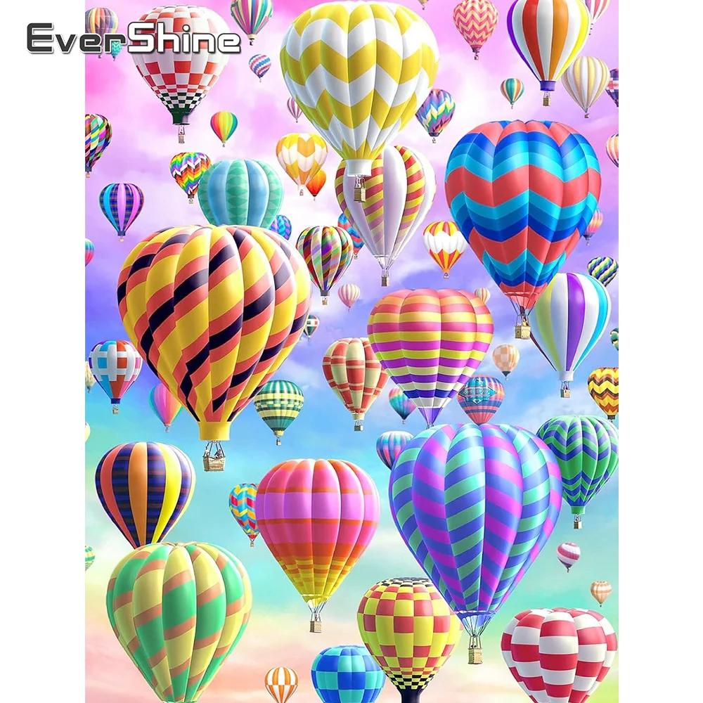 Evershine Landschaft Diamant Mosaik Heißluftballon Neuankömmling Buntes Malset Vollquadrat Rundes Handgemachtes Geschenk