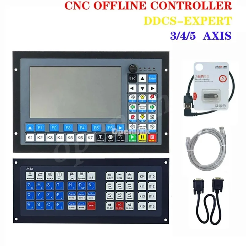 New Upgrade Offline Controller DDCS-EXPERT 3/4/5 Axis 1MHz G Code For CNC Machining Engraving   Latest Extend Keyboard