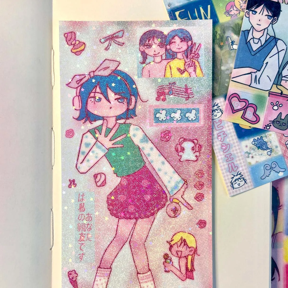 Stickers droomwind oude vroege hand collagestickers