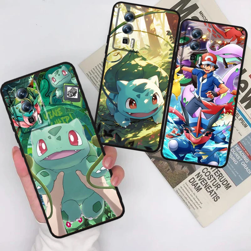 Anime P-Pokemon P-Pikachu For Xiaomi Redmi 9A 9C 9AT 10C 9 9T 10 12C 13C A3 12 K60 A1 K50 K40 5G Black TPU Phone Case