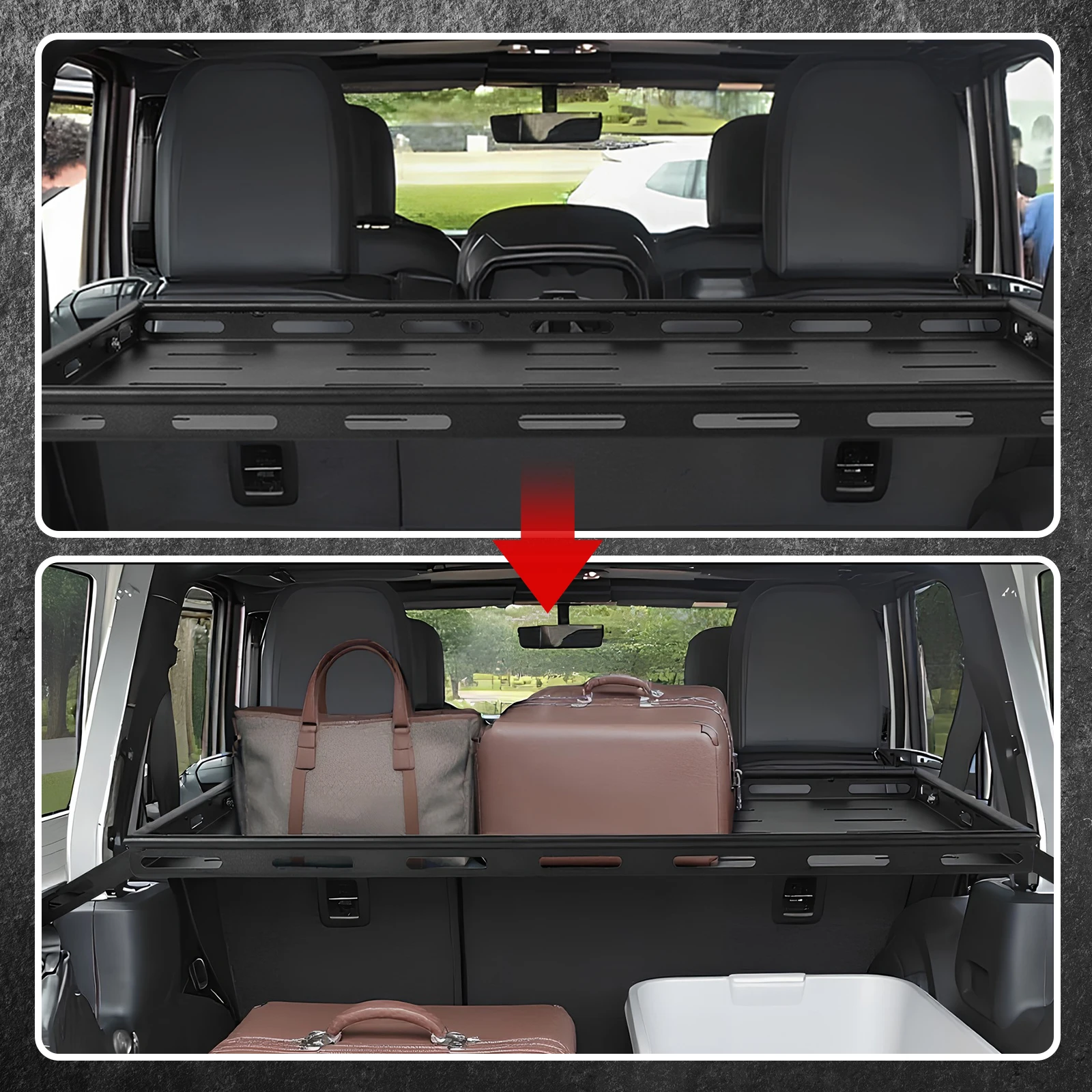 

Interior Storage Basket Wear Resist Lightweight Steel Tray Organizer Anti-Scratch for 07-25 JK/JL Wrangler