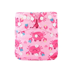 HappyFlute 3-15KG 1PC Waterproof Suede Cloth Inner Washable&Reusable Baby Nappy Full Printed Adjustable Baby Pocket Diaper Cover