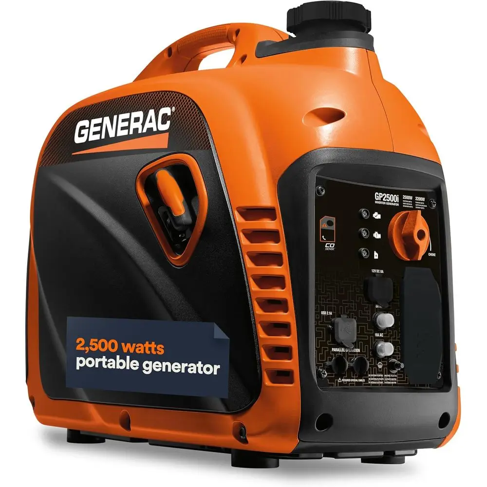 

2,500-Watt Gas Powered Portable Inverter Generator - Lightweight and Compact Design - Produces Clean, Stable Power - Quiet Opera