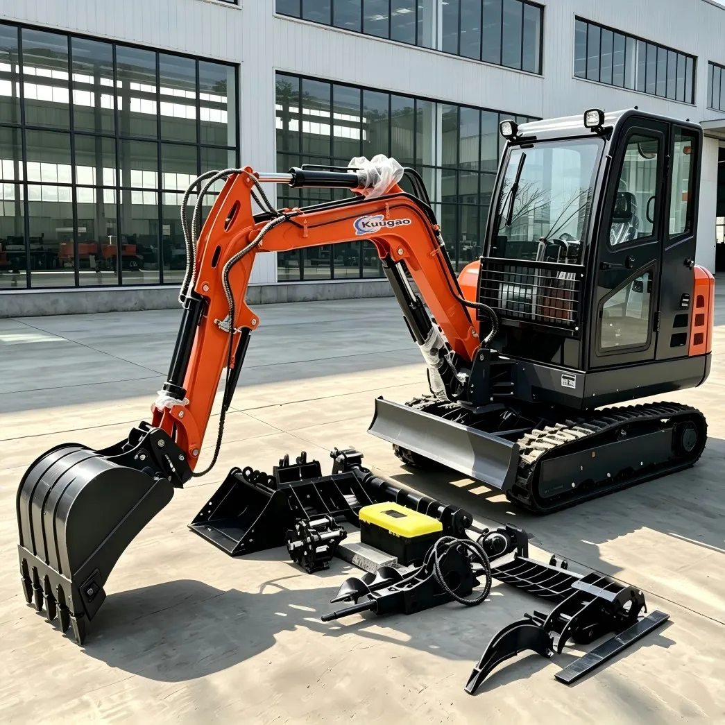 1.8 Ton 2 Ton Mini Excavator Multi-Function Crawler Digger Customized Closed Cabin for Small Farm Garden Home Use Fast Delivery