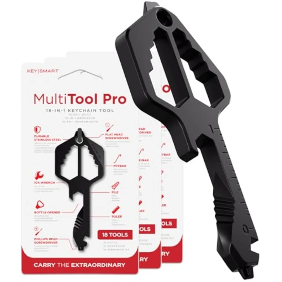 

Многофункциональный инструмент KeySmart Pro - 18-в-1, в форме ключа, карманный мультитул, открывалка для бутылок, брелок-мультитул