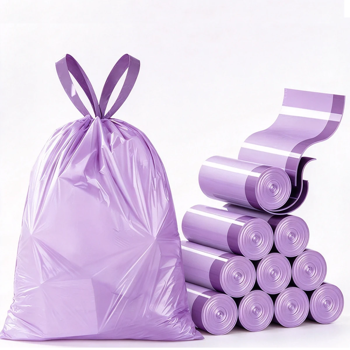 Small Trash Bags 4 Gallon, 100 Count Drawstring Mini Garbage Bags, Leakproof Tear-Free Garbage Can Liners for Bathroom Kitchen