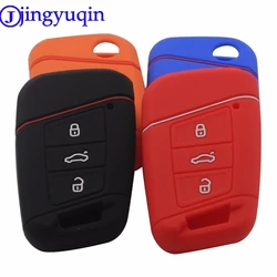 jingyuqin Remote 3 BTNS Silicone Car Key Fob Bag Cover Case For Volkswagen VW Magotan Passat B8 Skoda A7 Smart  Protector