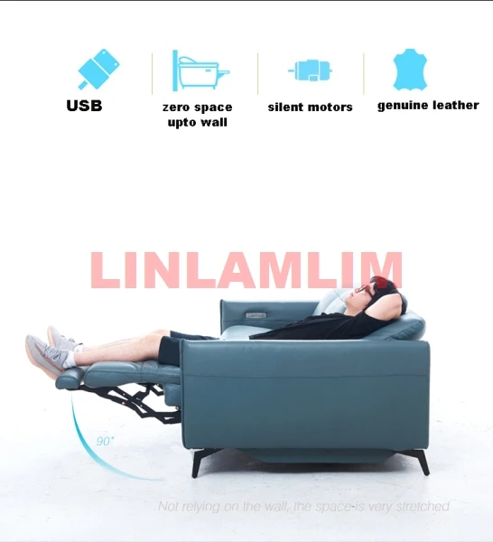 LINLAMLIM Sofa z prawdziwej skóry Cama podwójny elektryczny rozkładany tapczan 3 osobowa kanapa fotele teatralne kabriolet sofy Sleeper sofy