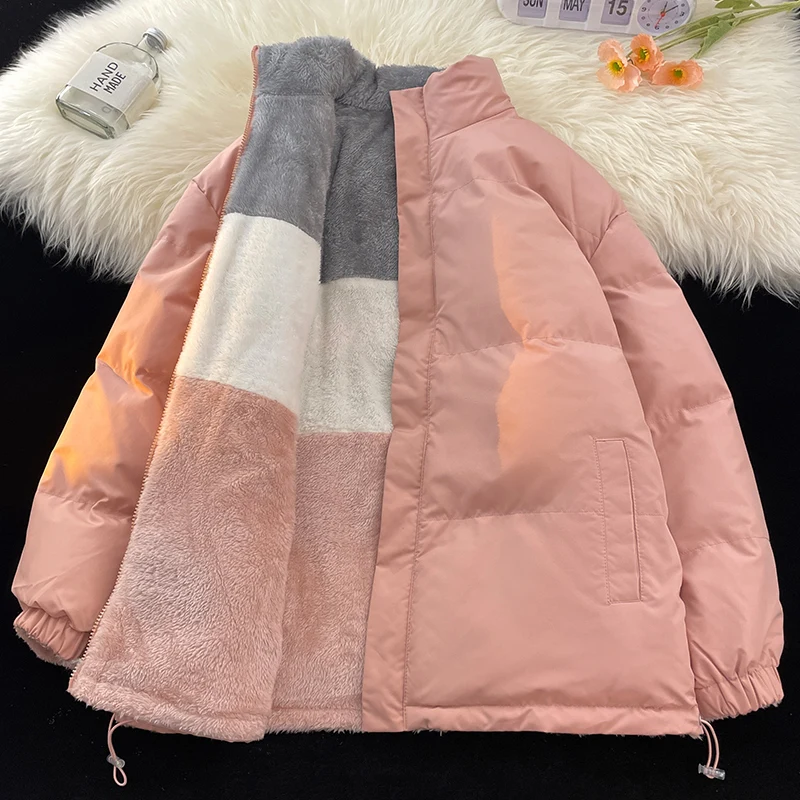 Herren Baumwolle gepolsterte Kleidung Herbst Winter neue Mode doppelseitig tragbare Outdoor High Street Stand Kragen Mantel Herren jacke