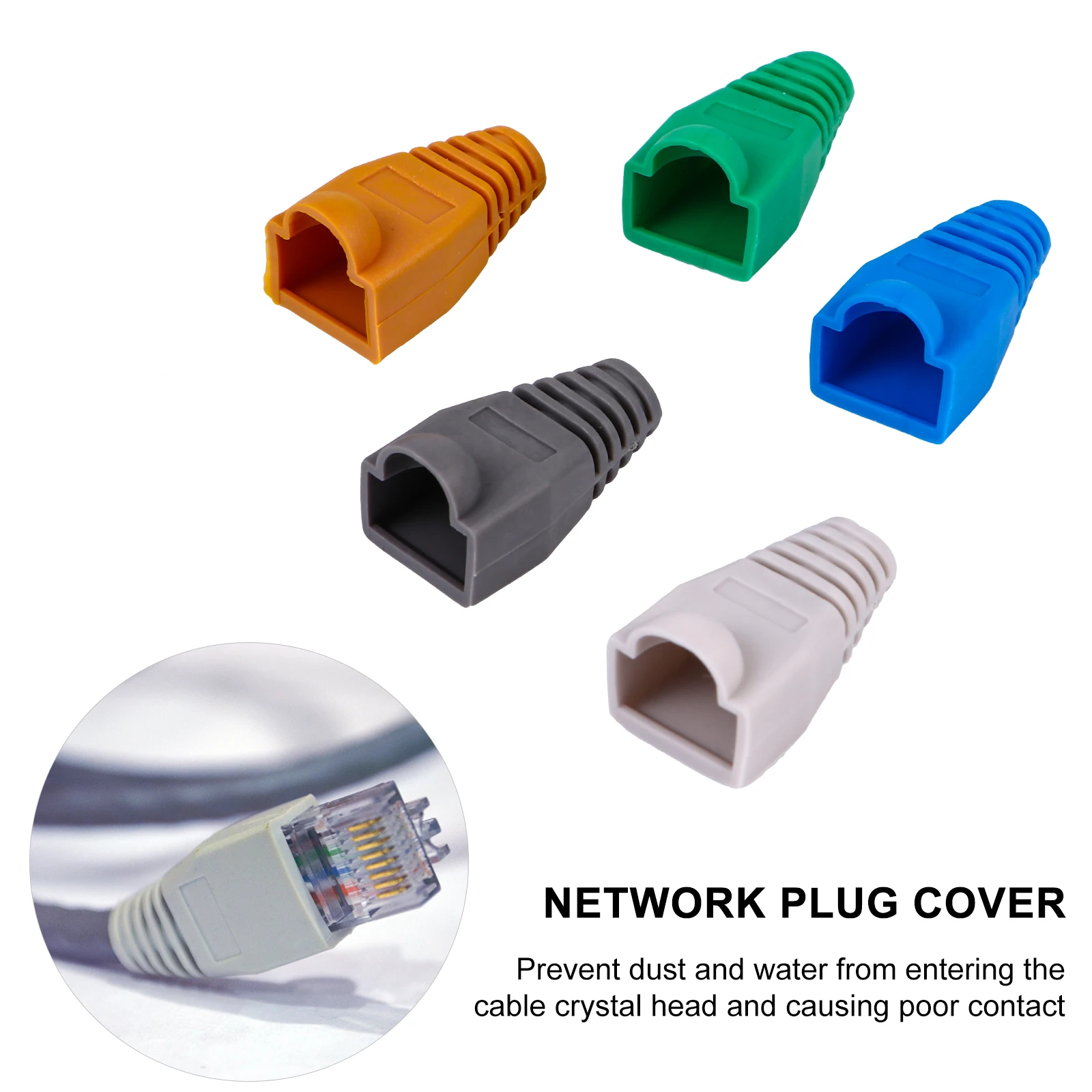 

100 pcs Cable Boots Cover 06 065mm Protect Network Connector Dust Water Resistant Easy Identification Maintenance