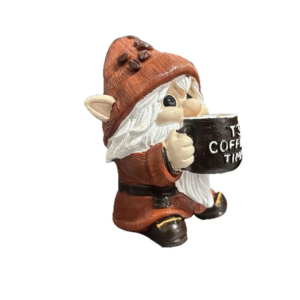 

Micro Landscape Resin Coffee Gnome Figurine Cute Decorative Dwarf Statue Unique Miniature Sculpture Kitchen