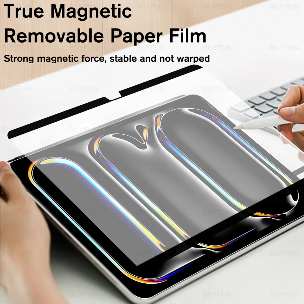 Magnetic Like Paper Film On For iPad Pro 13 2024 Air 11 inch iPadPro 7th 5th iPadAir 6th Gen Writing Matte Feel Screen Protector