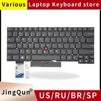 Teclado estadounidense/ruso de repuesto para portátil Lenovo Thinkpad T490S T495S T14S Gen1 SN20W19523 con retroiluminación