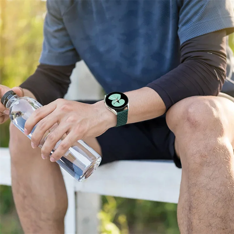 삼성에 적합한 갤럭시 워치 5 프로 4 클래식 액티브 2 우븐 밴드, 40mm 44mm, 실리콘 20mm, 브레이드 홀 팔찌, 화웨이 gt 32-e 스트랩