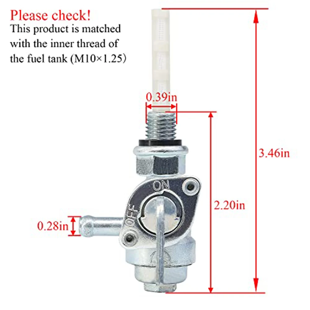 Generator Oil Tank Shut Off Valve M10 x 1 25 Compatible with Various Models from 5 5HP to 16HP for Efficient Fuel Control