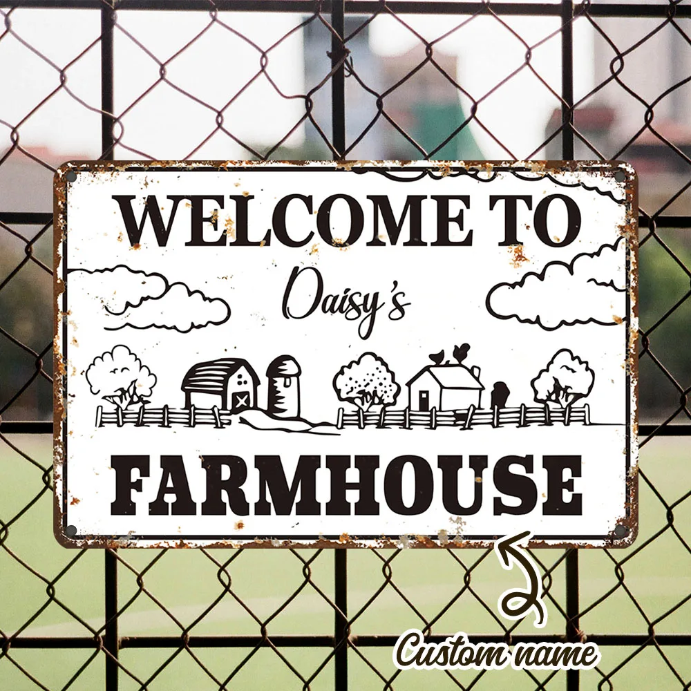 

2D Flat, Vintage Farmhouse Metal Wall Art Sign Easy To Hang For Outdoor Farmhouse Bar Plaque Decor Ideal Gift Decoration
