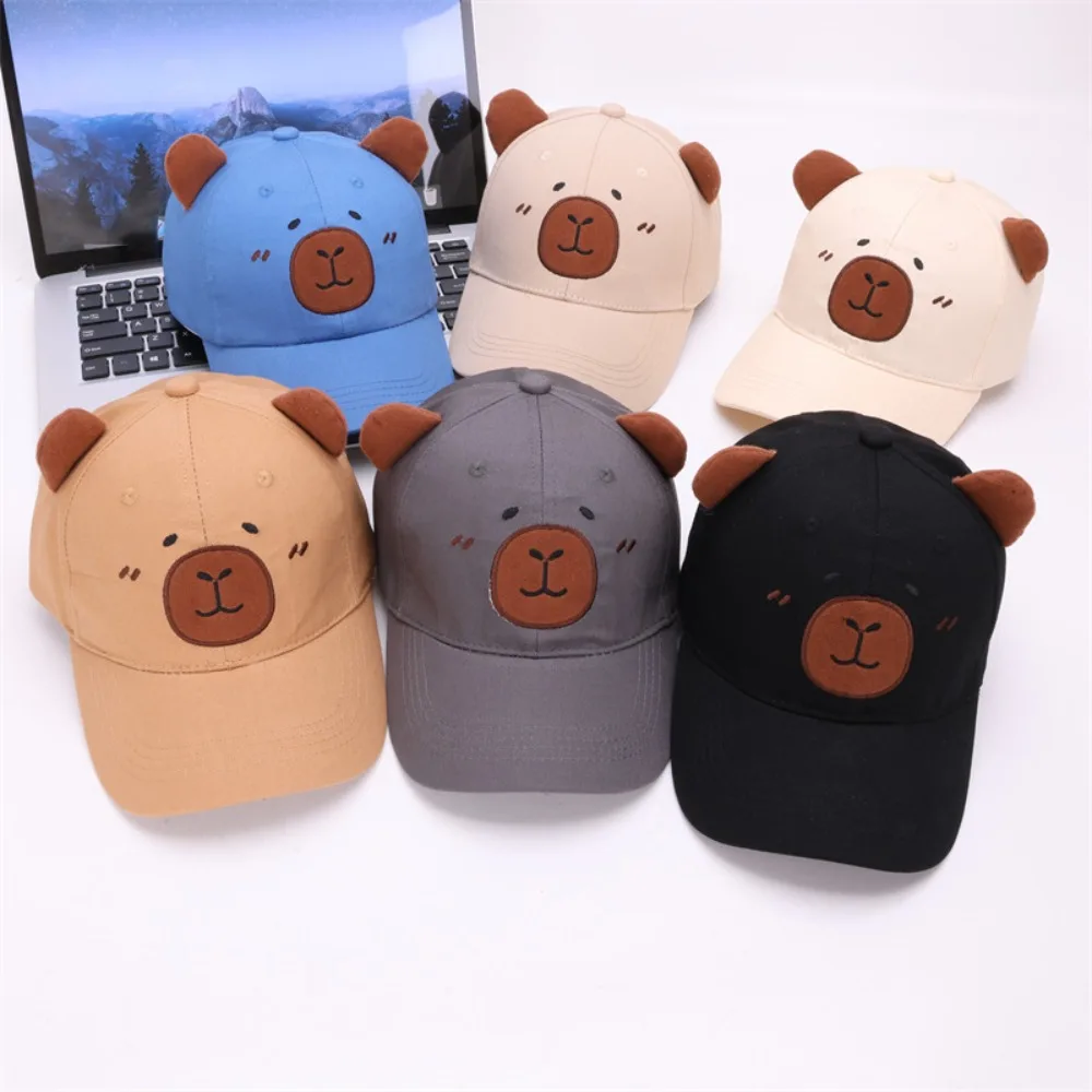 

Adjustable Breathable Capybara Peaked Cap Cotton Thin Children Baseball Hat Lightweight Soft Baby Sunscreen Hat Beach