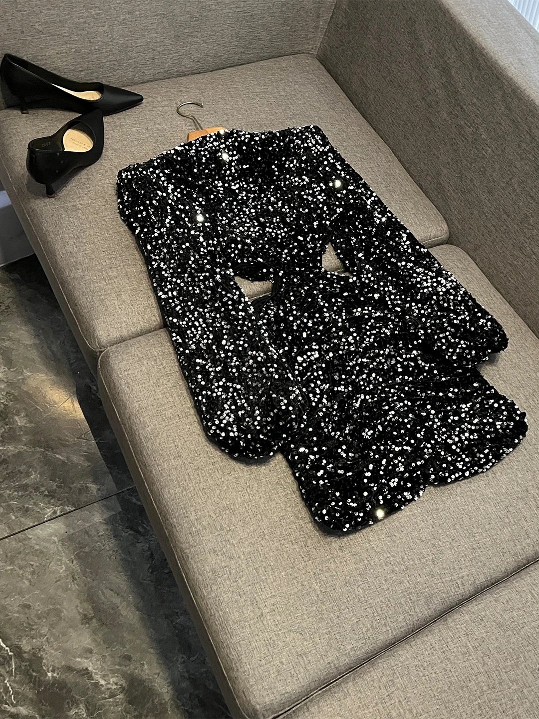 Robe de soirée Sexy et scintillante, ajourée, taille barée, perlée, pour femmes, Par Wear, longueur ort, imprimé Floral, OK348