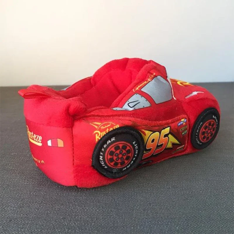 Disney Lightning McQueen Kids Plush Slippers Boy Cars Cartoon Autumn Winter Warm Soft Soled All Inclusive Household Shoes Gift