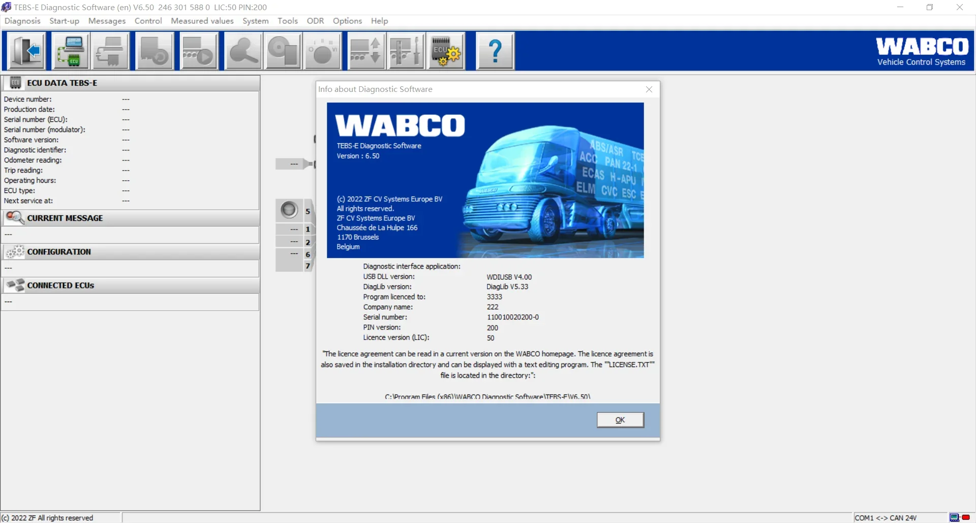 For Wabco Diagnostic TEBS-E v6.51+Activator